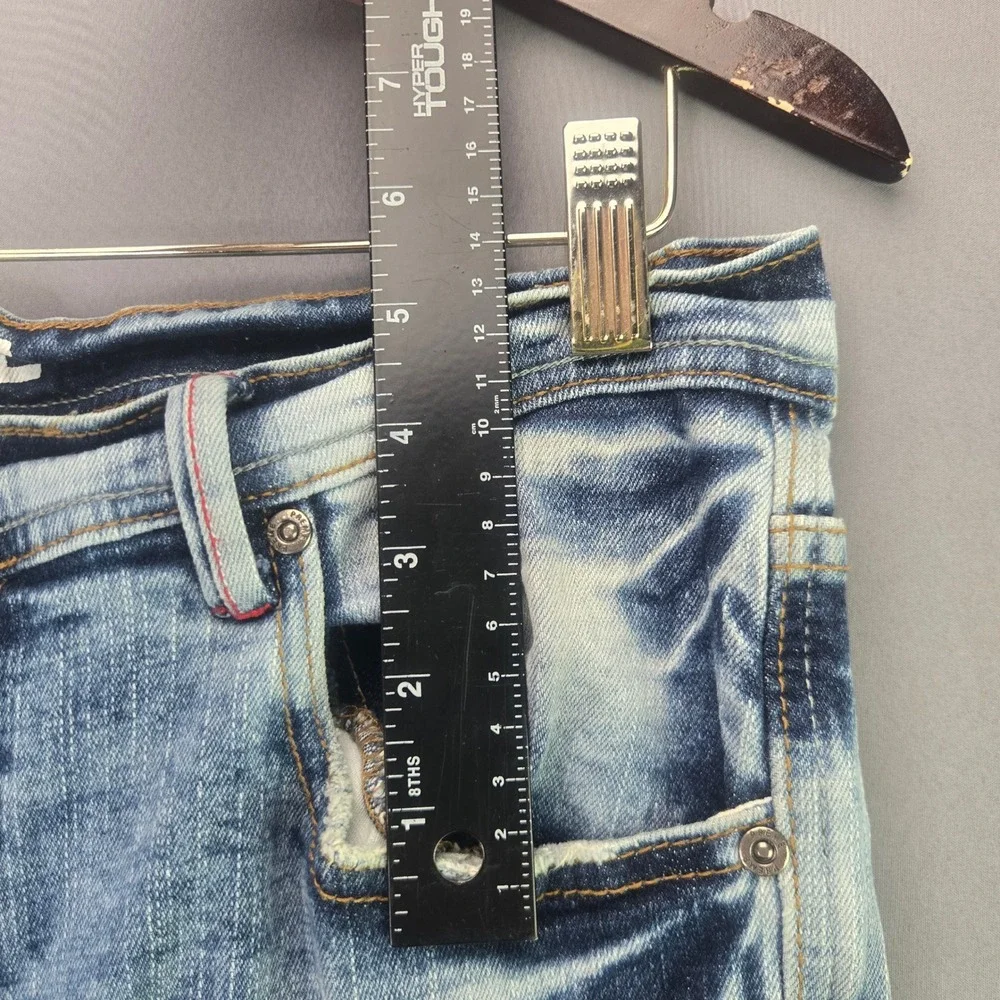 Preme Jeans Rest In Paradise Distressed Graphic Denim 34x33 Blue Palm Tree Slim
